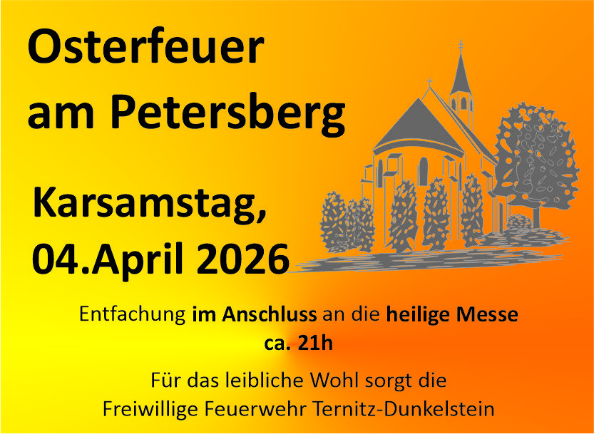 Traditionelles Osterfeuer am Petersberg – Karsamstag 2026