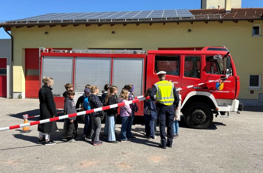 Unterstützung bei Totwinkelschulung für Volksschulkinder
