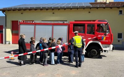 Unterstützung bei Totwinkelschulung für Volksschulkinder